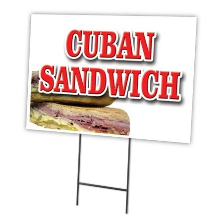 Signmission Cuban Sandwich Yard Sign & Stake outdoor plastic coroplast window, C-1216-DS-Cuban Sandwich C-1216-DS-Cuban Sandwich